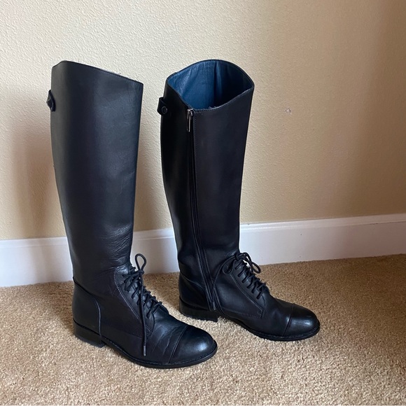 Juicy Coture Leather Riding Boots Black - Picture 3 of 11